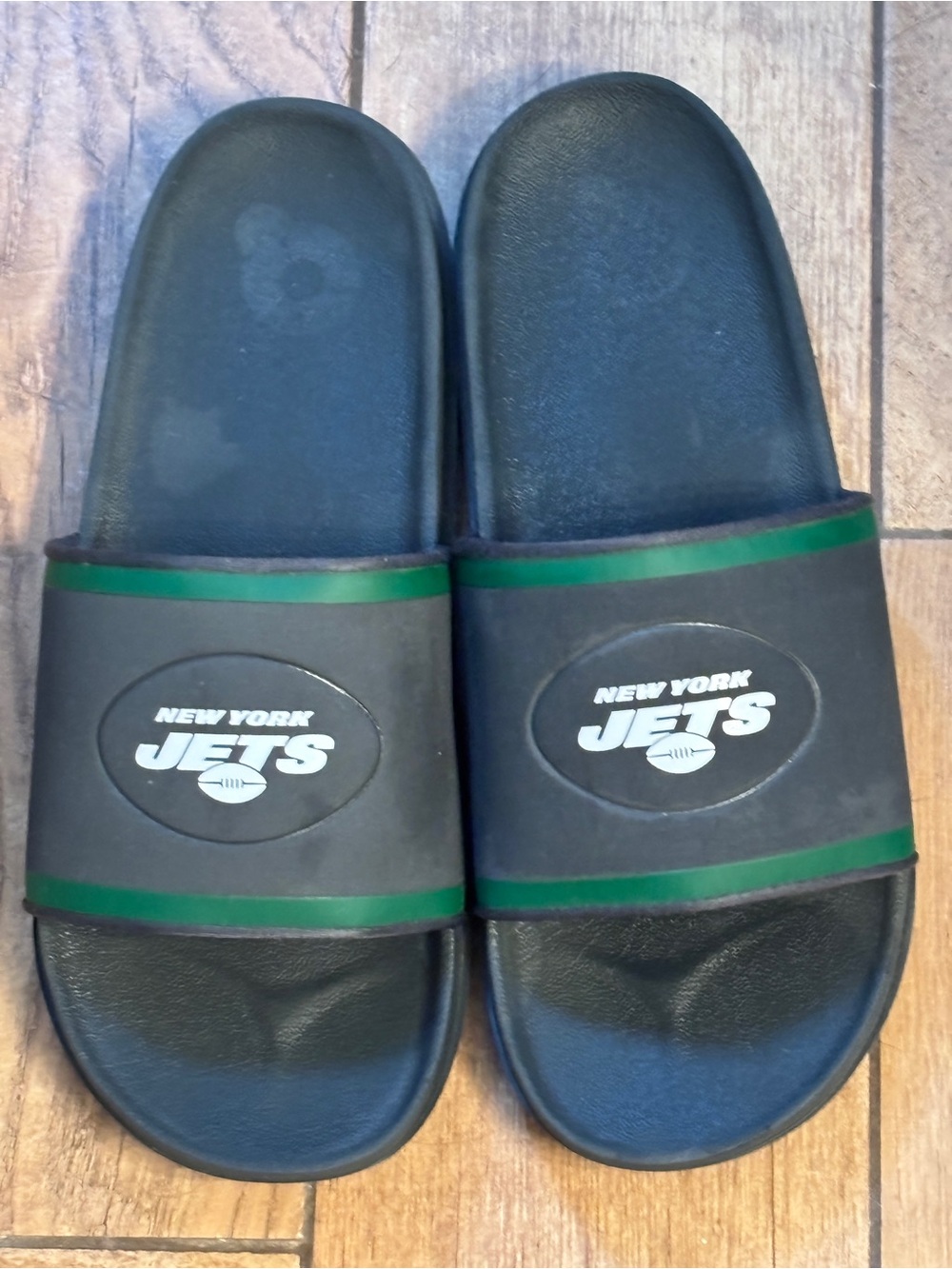 Nike NFL New York Jets Offcourt Men’s Sz 13 Black & Green Slide Sandals